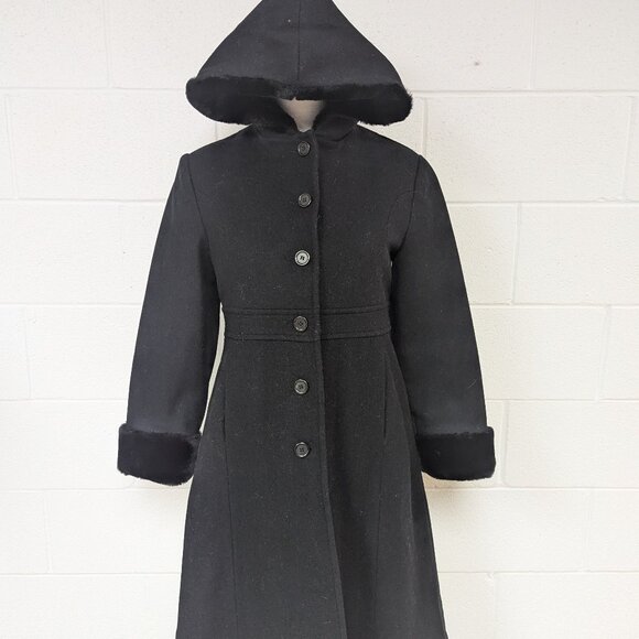 NWOT Vintage Rothschild Girls 100% Wool Hooded Long Coat, 14 - Picture 1 of 4